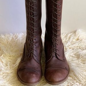 Charles David Brown Lace Up Boots